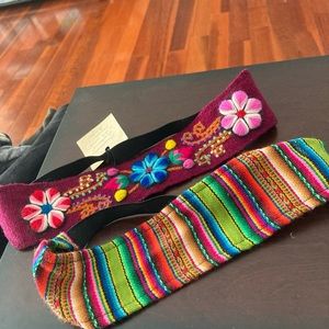NWT handmade Peruvian headbands lot of two very colorful and made with care